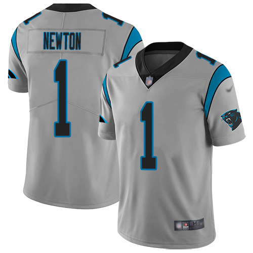 Carolina Panthers Limited Silver Men Cam Newton Jersey NFL Football #1 Inverted Legend